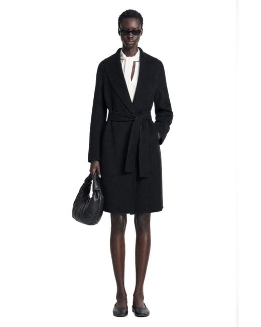Max Mara Black Double Face Wool Coat