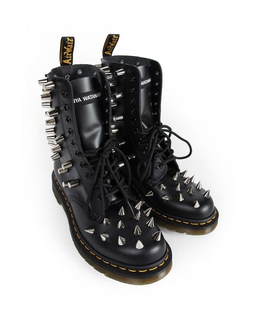 Junya Watanabe Dr. Martens Leather Lace-Up Boots in Black | Lyst
