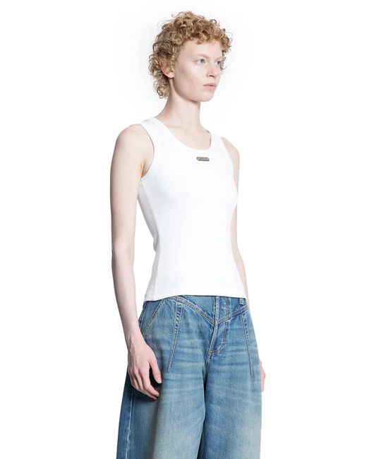 McQueen White Placket Tank Top