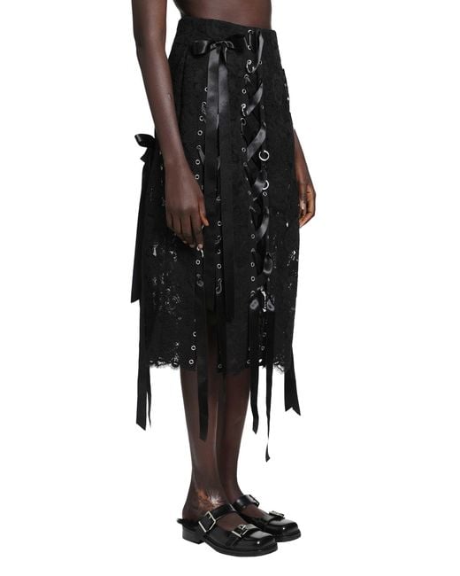 Simone Rocha Black Unraveling Ribbon Ring Skirt