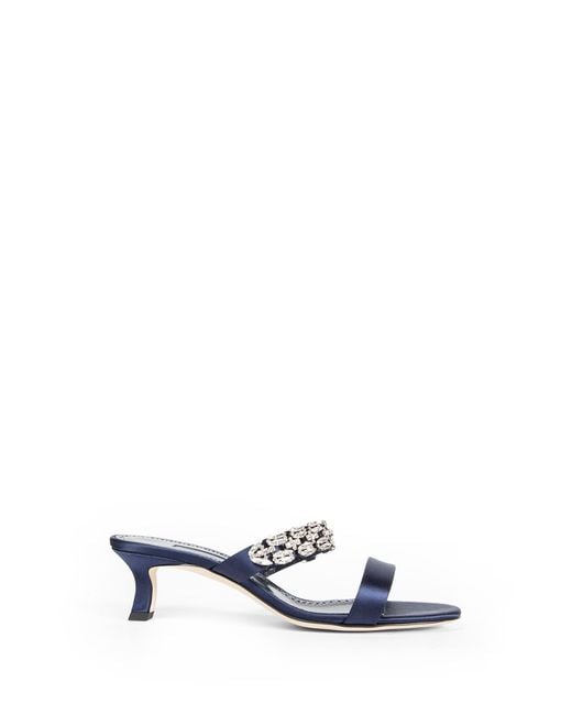 Manolo Blahnik White Sakotam Sandals 050