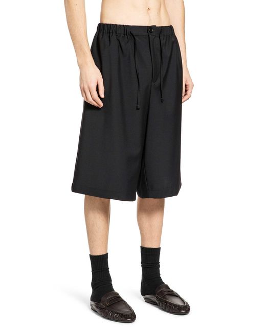 ROSE BURRITO Black Basketball Wool Shorts for men