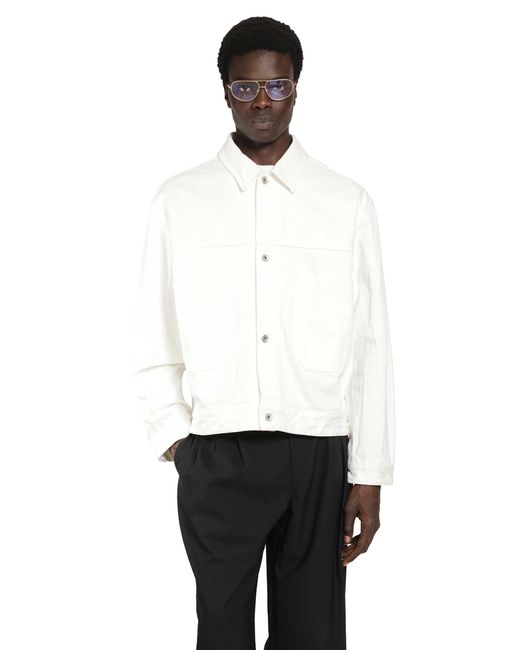 Studio Nicholson White Crinkle Denim Jacket for men
