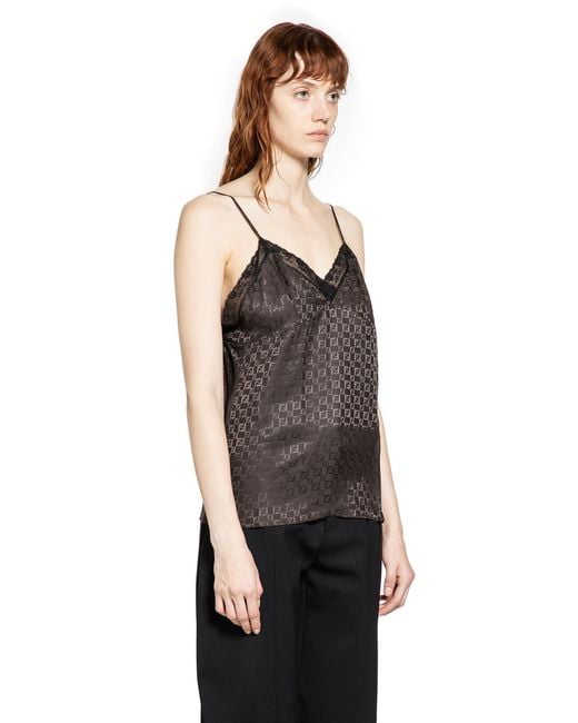Fendi Black Ff Silk Slip Top