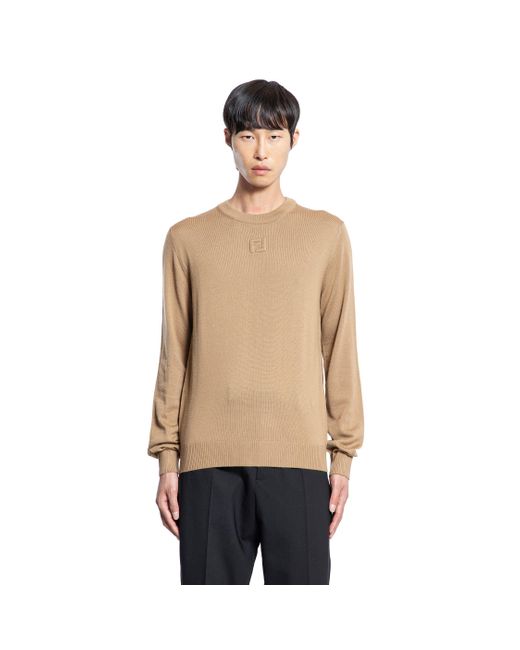 Fendi Black Sweater In Wool for men