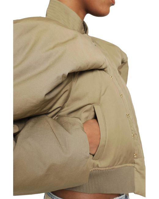 McQueen Natural Cropped Bomber Jacket