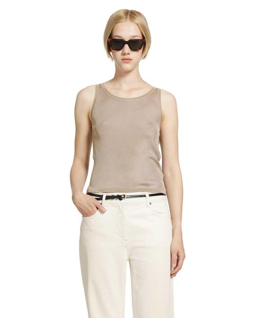 Saint Laurent Natural Viscose Tank Top