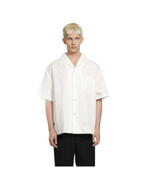 Valentino White Vlogo Cotton Shirt for men
