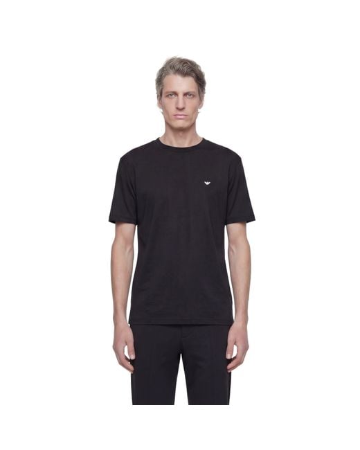 Emporio Armani Black Eagle Embroidery T-Shirt for men