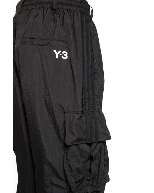 Y-3 Black Nylon Cargo Pants for men