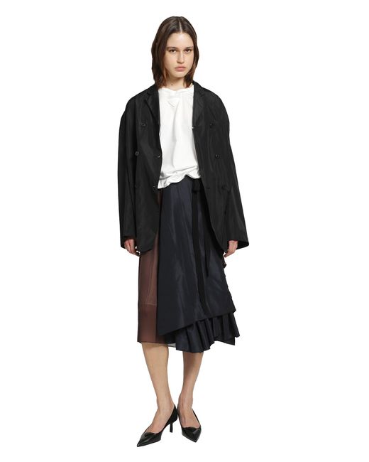 Prada Black Double-Breasted Technical Taffeta Jacket