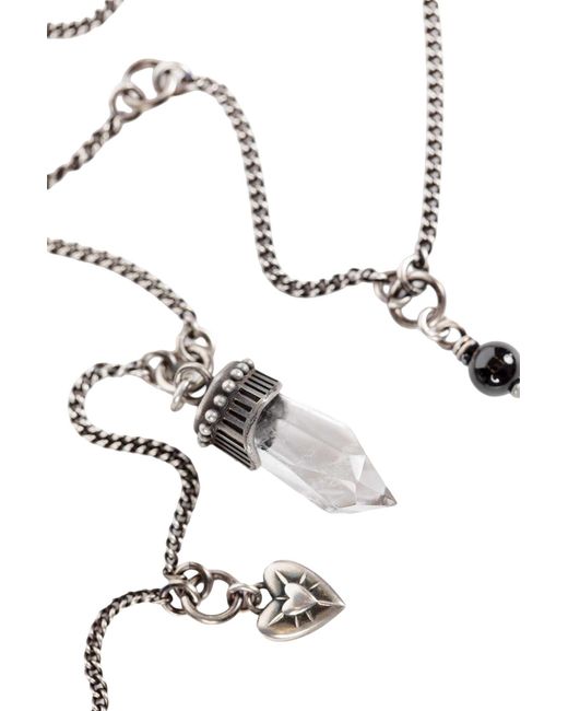 Ann Demeulemeester Metallic Impi Necklace With Quartz