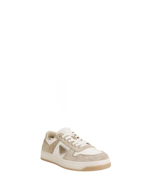 Prada White Downtown Re-Nylon And Suede Sneakers for men