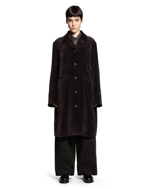 Ziggy Chen Black Spread Collar Long Coat