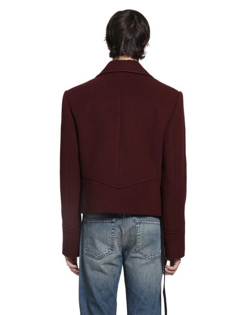 Ann Demeulemeester Red Dalmar Double-Breasted Wool Caban for men