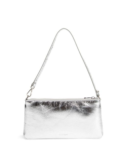 Courreges White Zipped Leather Pouch