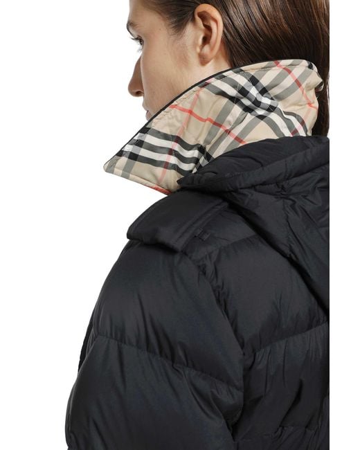 Burberry Black Nylon Hooded Puffer Jacket