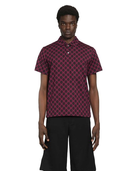 Comme des Garçons Purple Floral Graphic Print Polo Shirt for men