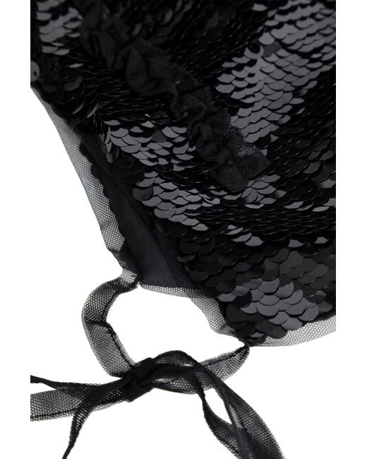 Simone Rocha Black Frill Bonnet