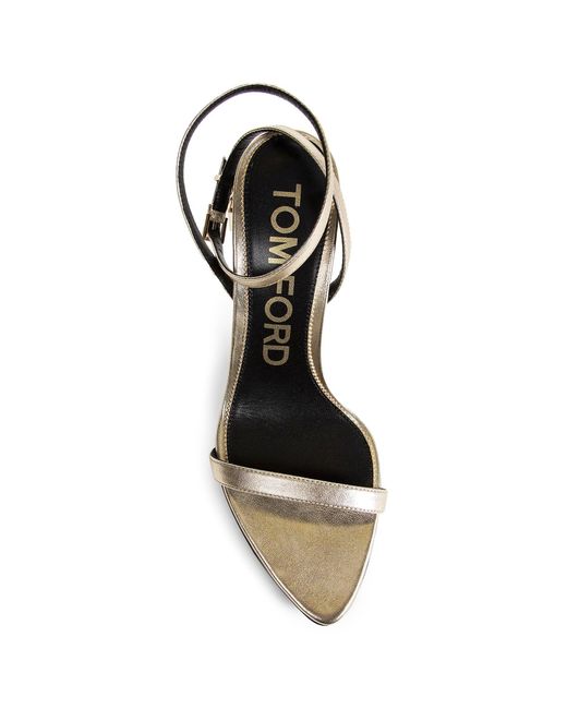 Tom Ford White Laminated Nappa Pointy Naket Sandal