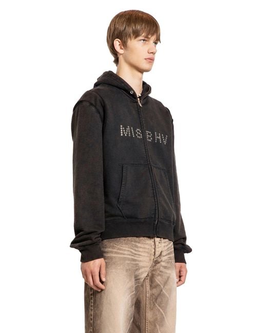 M I S B H V Black Felpa Con Cappuccio Star Teddy for men