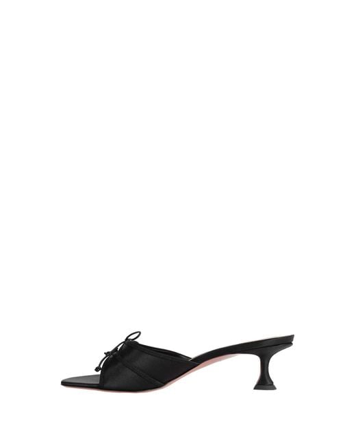 AMINA MUADDI Black Eleonora Satin 45 Mules