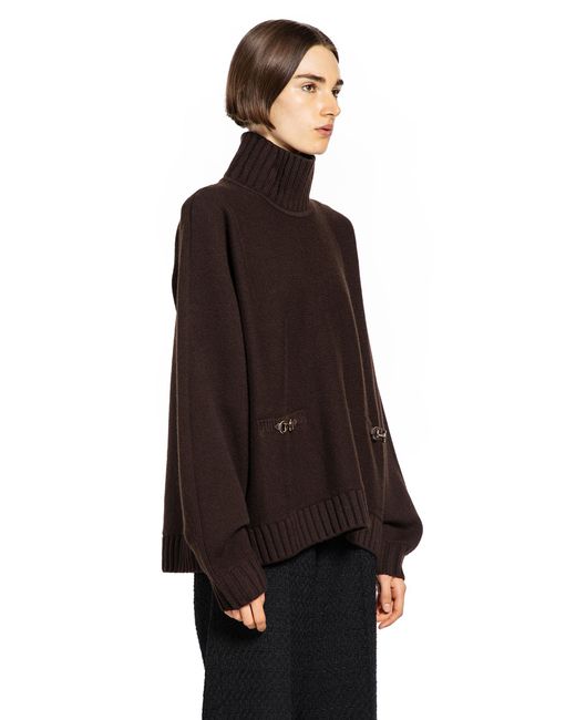 Gucci Black Wool Cashmere Horsebit Turtleneck Sweater