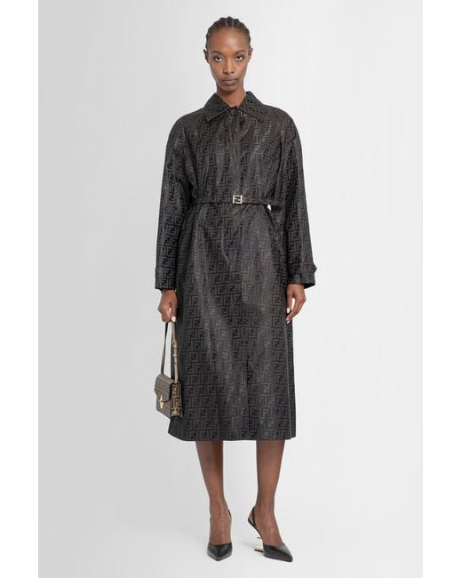トレンチコート Fendi FF JACQUARD TRENCH Fendi - FF jacquard trench coat brown - The Corner