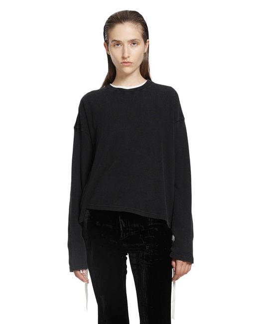 Ann Demeulemeester Black Nikita Printed Long Sleeve T-Shirt