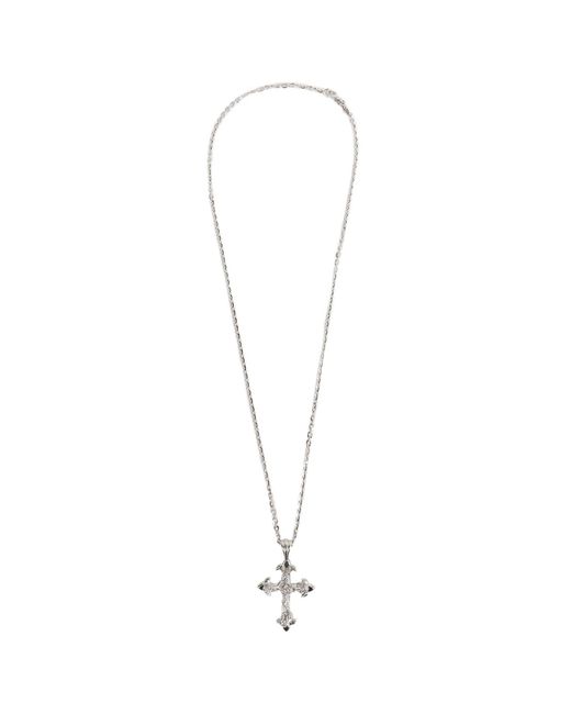 Emanuele Bicocchi Metallic Rose Cross Large Necklace for men