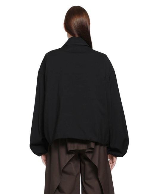Loewe Black Viscose Wool Harrington Jacket