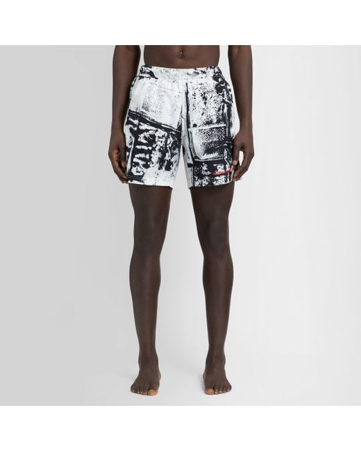 Alexander McQueen White Printed Swim Shorts for men