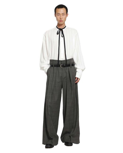 Simone Rocha Gray Peeling Waist Wide Leg Trousers for men