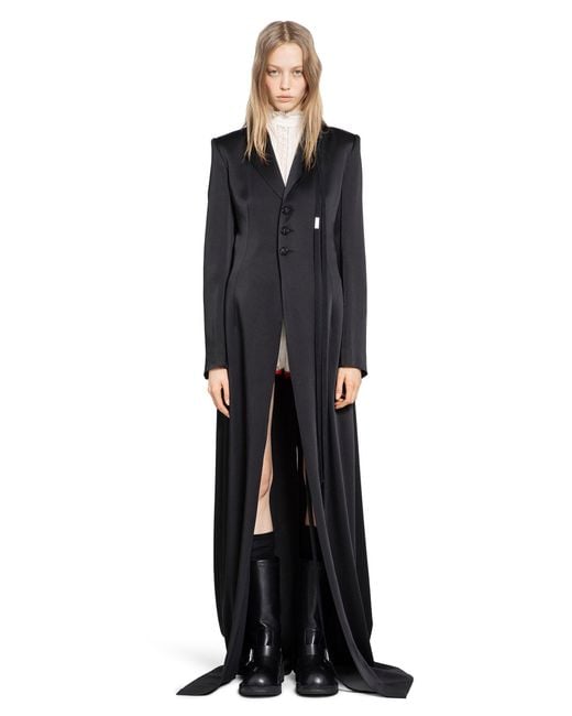 Ann Demeulemeester Black Abke X-Long Open Front Coat