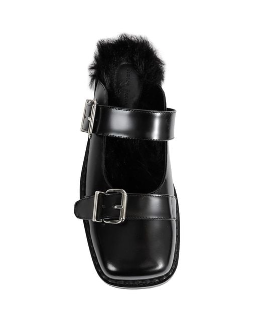 Simone Rocha Black Buckled Mary Jane Mules