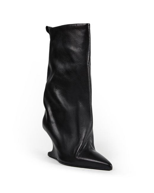 Rick Owens Black Temple Cantilever 8 Sharp Flared Boots