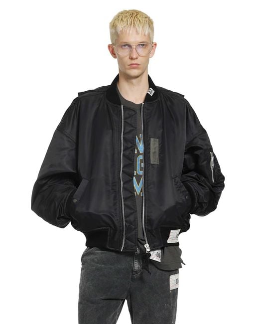 Maison Mihara Yasuhiro Black Vest Combined Bomber Jacket for men