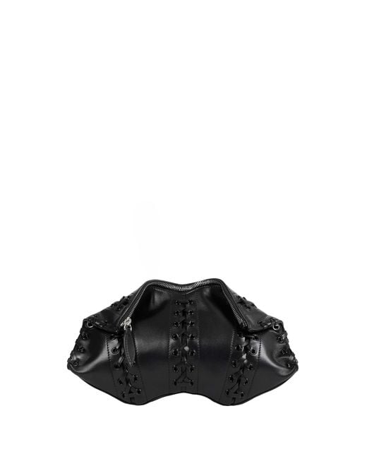 McQueen Black Manta Clutch