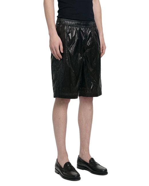 Laminar Black Shiny Nylon Shorts for men