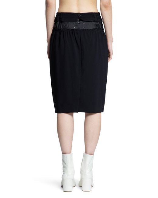 Maison Margiela Black Anonymity Of The Lining Midi Skirt