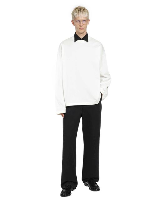 Jil Sander Black Cotton Drill Trousers for men