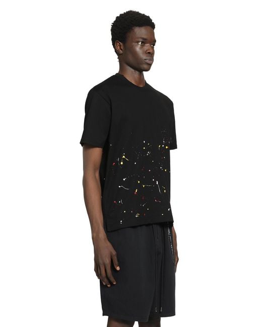 MASTERMIND WORLD Black Distressed Ss Tee for men