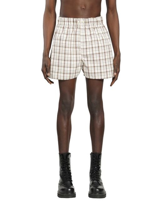 BRYAN JIMENE`Z Natural Check Boxers for men