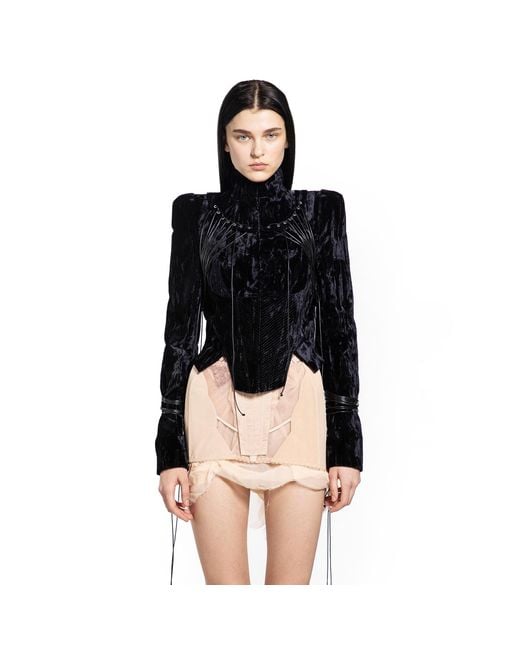 Dilara Findikoglu Black Old Waves Velvet Jacket