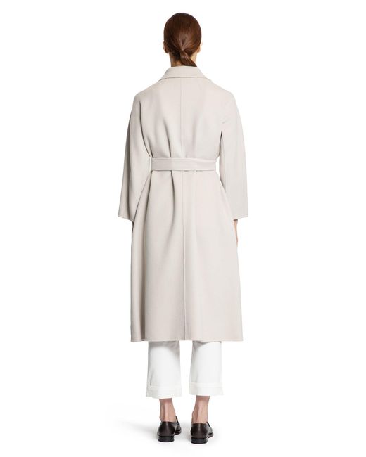 Max Mara White Wool Broadcloth Midi Coat