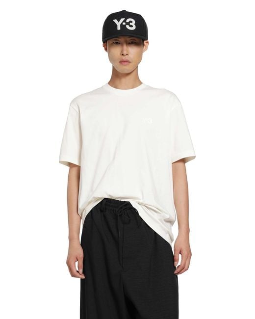 Y-3 White Regular Short Sleeve Tee for men