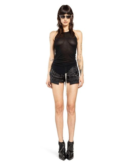 Rick Owens Black Temple Basic Rib Tank