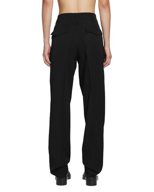 Yohji Yamamoto Black Suit Gabardine-Tuck Pants for men