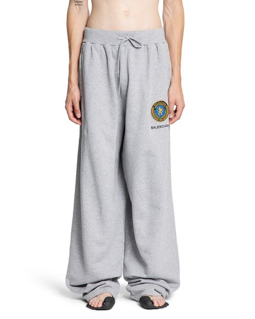 Balenciaga Gray Uniform Patch Oversized Sweatpants for men