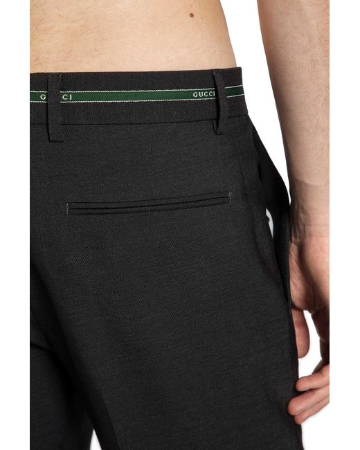 Gucci Black Wool Straight Leg Pants for men
